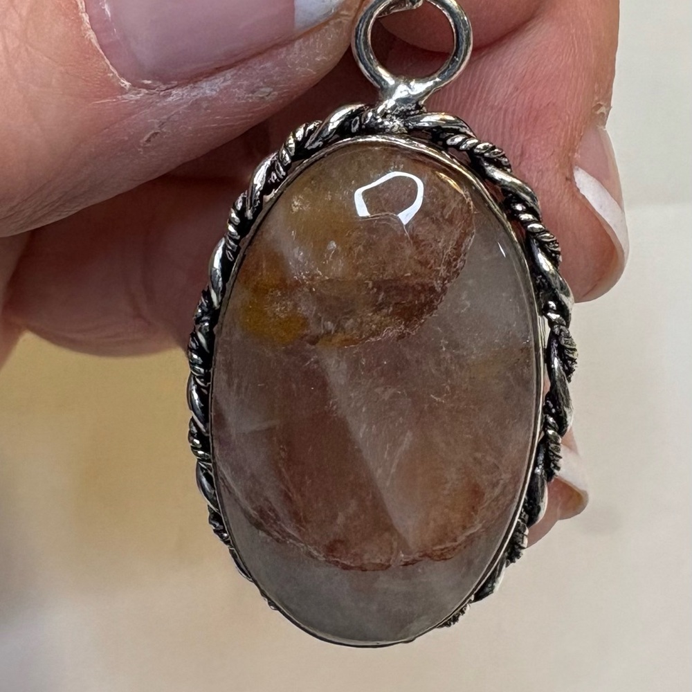 Vintage Strawberry Quartz Pendant